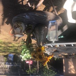 Shopper ALL!!!  Glass Pot With Fake Plants, For $7.00