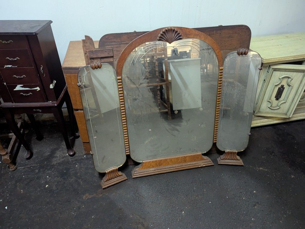 Antique Mirror And Dresser