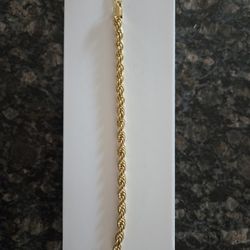 14k Italian Rope Bracelet Filled