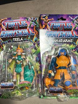Turtles of Grayskull Teela & Man at arms Figure Masters The Universe MOTU TMNT