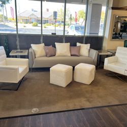 AICO Michael Amini (high-end) Beige Sofa w/pillows 