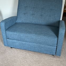 Wide Manual Recliner Blue 