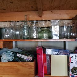 A variety of glass vases $2 each