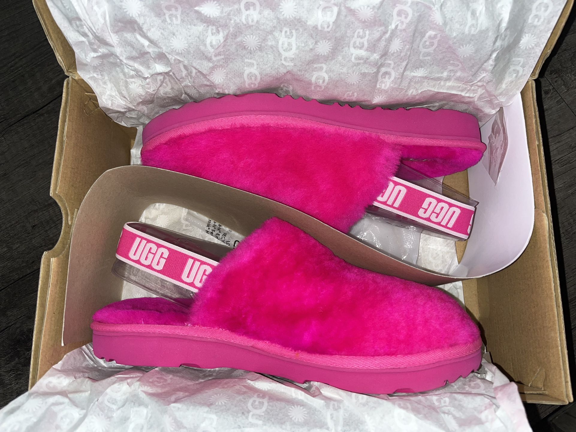 Hot Pink Fluffy Uggs Clogs