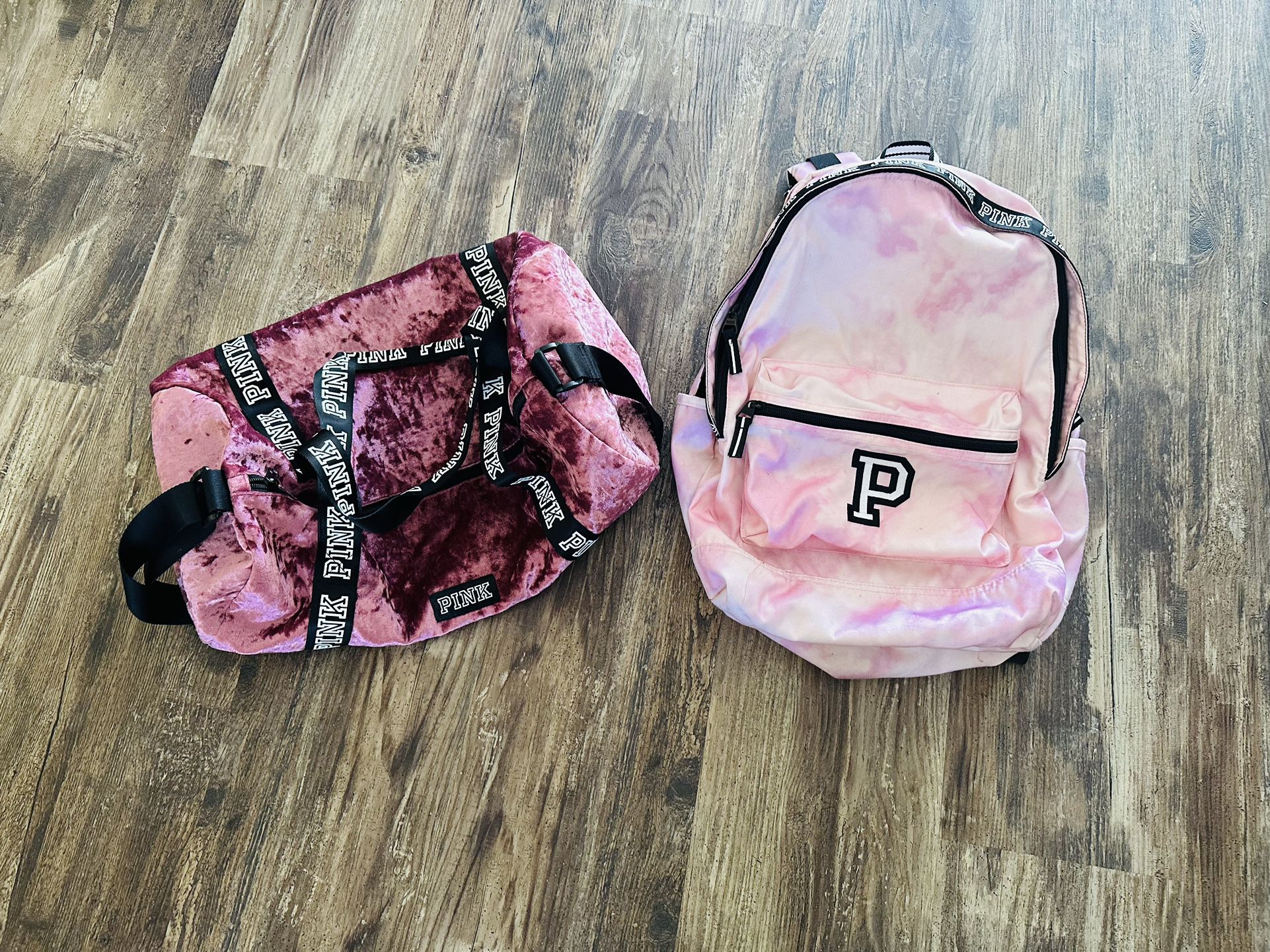 Pink Backpack & Overnight Duffle Bag 