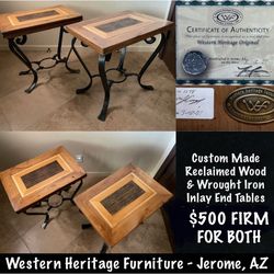 Two Custom Made Western Heritage End Tables