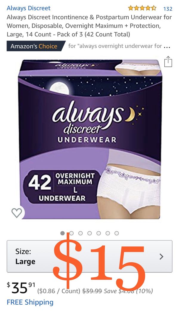 Always Discreet Incontinence & Postpartum Underwear for Women