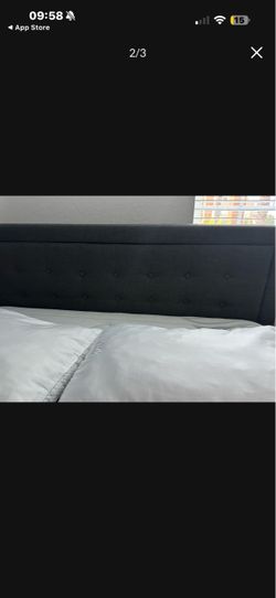 Dark Gray bed and mattress