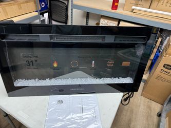 Greystone  2022302071 - 31" Black Glass Face W/Crystal Log Set Fireplace W/4 Colors