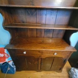 Antique Kitchen Buffet Open Display Cabinet 