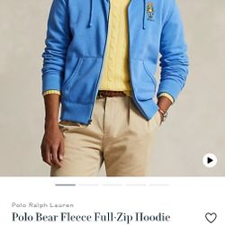 Polo Ralph Lauren Bear Fleece Full Zip Up Hoodie Mens Size XL NEW!
