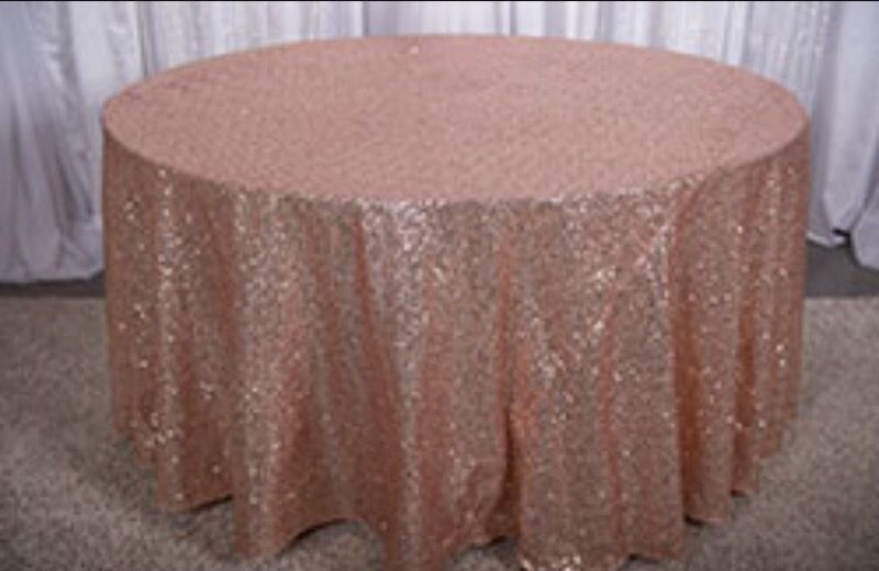 Sequin Wedding Tablecloth. Blush color!