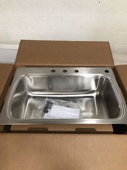 KOHLER Verse 33 in. Drop-in Single Bowl 18 Gauge Stainless Kitchen Sink with 4 Faucet Holes