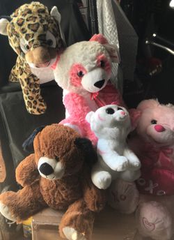 Osos de peluche listos para regalos perros y tigre gatos 15 dollares cada uno nuevos