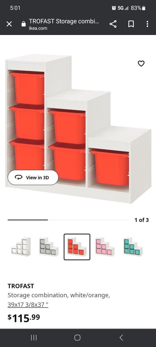 Ikea Trofast Storage Shelves With Bins
