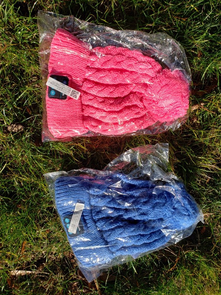 Bluetooth pink or blue beanie/winter hat $20 each hat