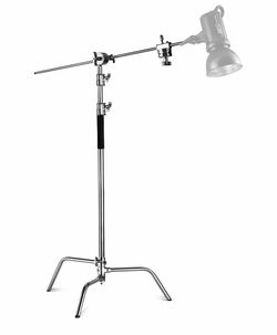 NEEWER Heavy Duty Stainless Steel C-Stand with Boom Arm