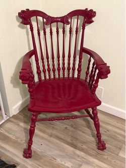 Red Wooden Chair - $75