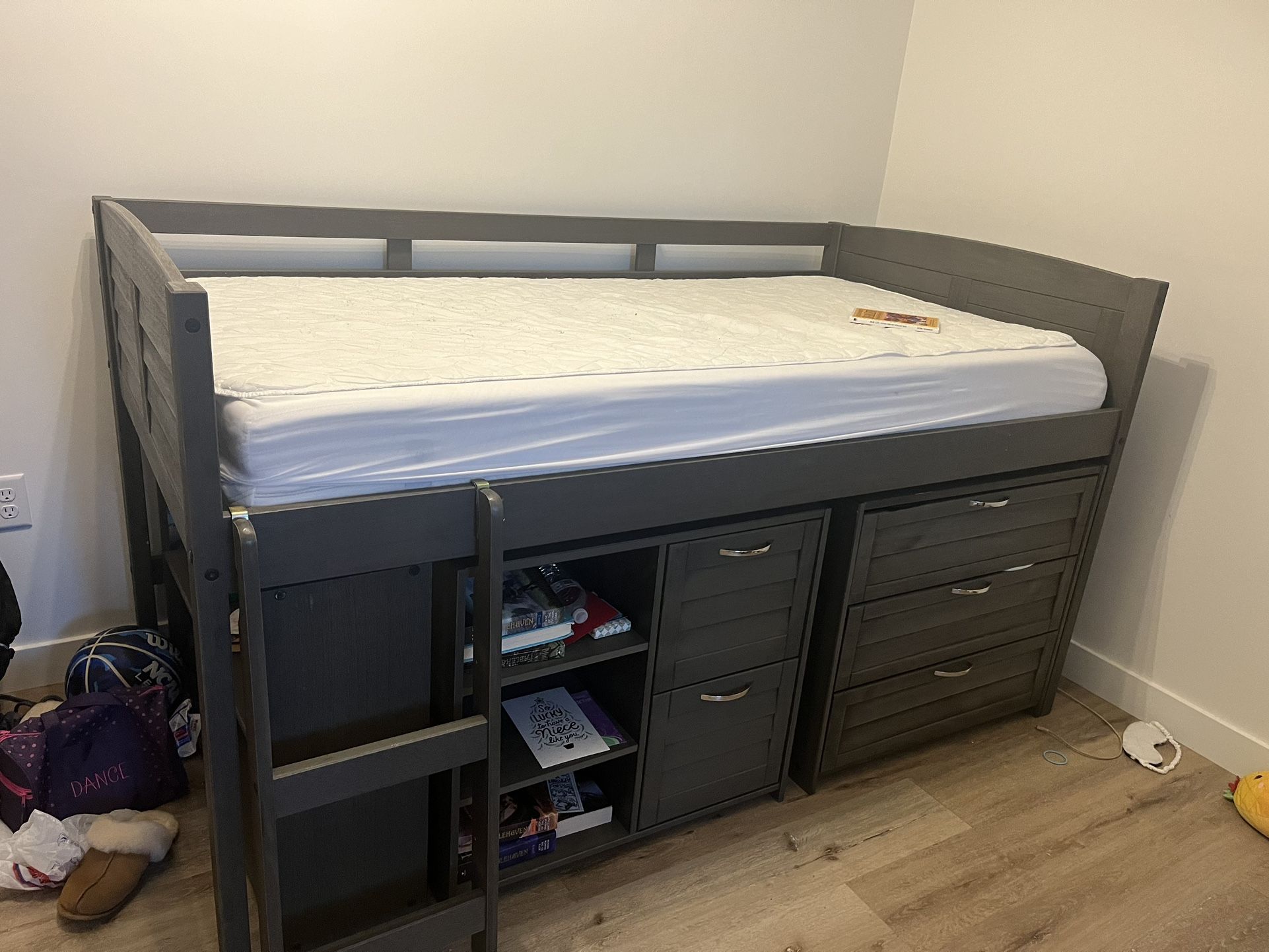 Kids Bed With Bookcase And Drawers