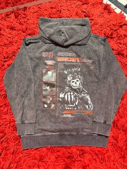 Call of Duty Ghost Graphic Hoodie Washed Black Size M