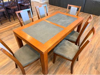 Brown wood Six Chair dining set