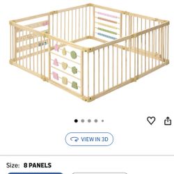 ZETY Natural Wood Baby Playpen