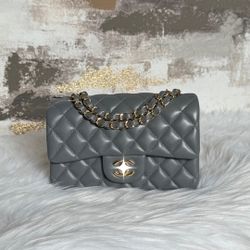 Genuine Leather Gray Mini Rectangle 20cm