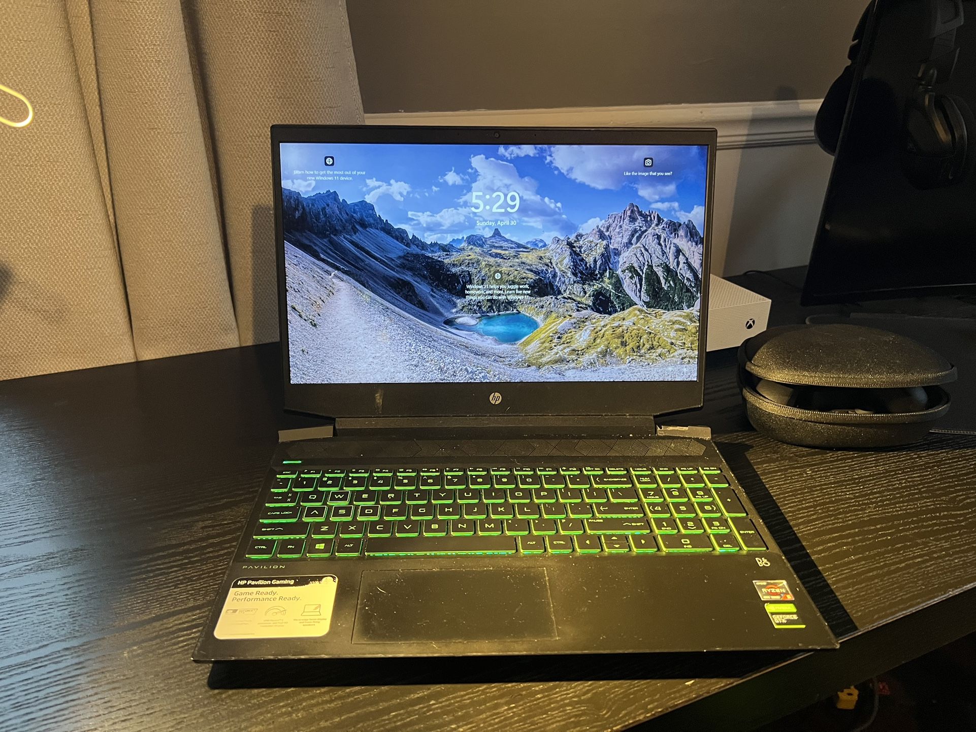 HP Pavilion 15 Laptop, NVIDIA GeForce GTX 1650, AMD Ryzen 5 4600H, 8GB DDR4 RAM, 512 GB PCIe NVM SSD, 15.6” Full HD, Windows 11 Home, Green Backlit