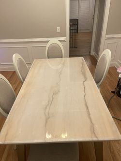 Real Marble Table Plus 6 Chairs