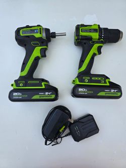 Greenworks 24V Brushless Drill Driver and Impact Driver Set