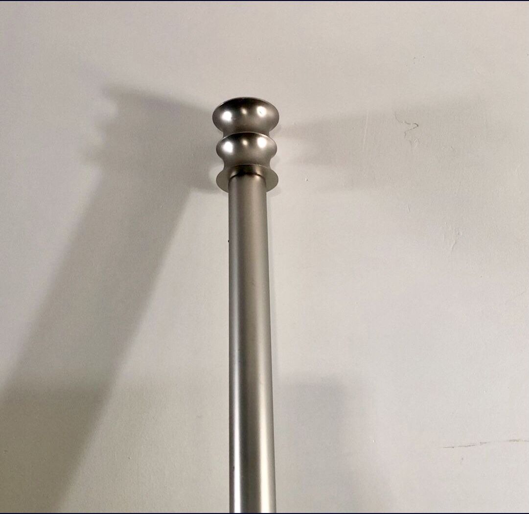 West elm nickel Silver curtain rods With Brackets For mid century modern