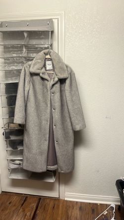 Abercrombie & Fitch Gray Faux Fur Long Coat