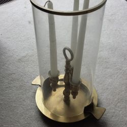 Vintagea antique brass candle holder for mantle floor or table