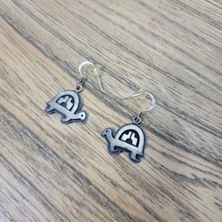 pewter turtle Navajo earrings .925