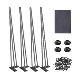 Hairpin Metal Legs for Building Table Chairs Desks 28 Inch w/ Feet Set of 4, Black - Remodeling Needs - New Year’s Sale