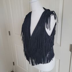 Black Suade Cowgirl Vest