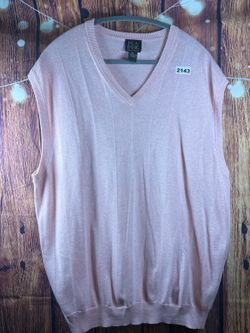 Jos. A. Bank Cotton Knit Sweater Vest Light Pink Men's XXL