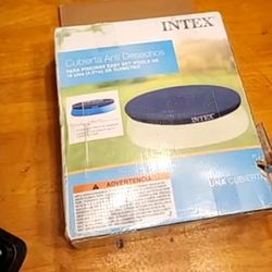 Intex Easy Set 15 Foot Round Pool Cover Debris Anti Sun Protection Blue NEW
