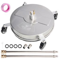 Hourleey 19" Pressure Wash Surface Cleaner 4 Wheels For Concrete Sicealk Deck 