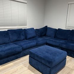 Blue Sectional Couch 