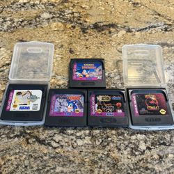 5 Sega Game Gear Games - Mortal Kombat - Sonic Triple Trouble - Sonic Chaos - Find And NBA actionrr