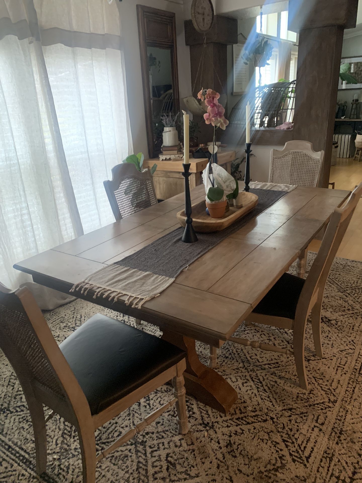 Dining Table With 4 Cane Back Chairs