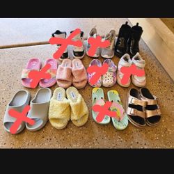 Girls SLIDES, CROCS,  BIRKENSTOCKS, NIKE, ADIDAS