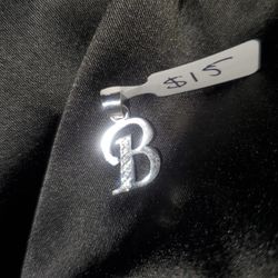1" .925 Silver Initial "B" Pendant 