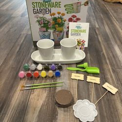 Paint & Plant Stoneware Flower Gardening Kit - Gifts for Girls & Boys Ages 4-12 - Kids Arts & Crafts