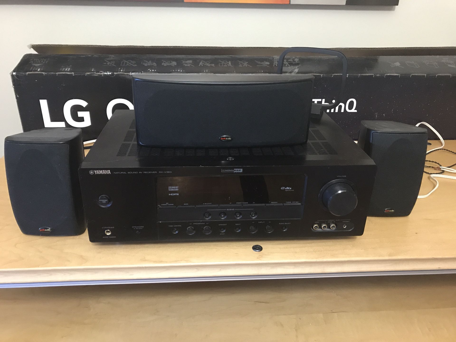 Yamaha 5.1 receiver and 3 speakers