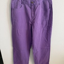 Purple Ladies Jeans With Color Stain Size L New