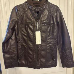 Women’s brown Faux Leather jacket XS