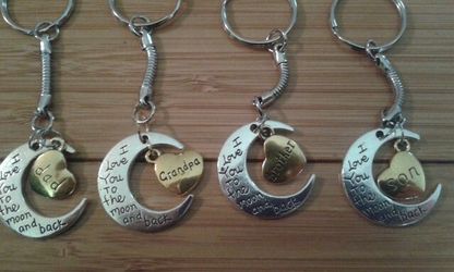 New to the moon and back key chains