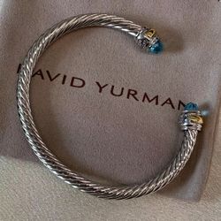 david yurman sterling silver blue cable bracelet
